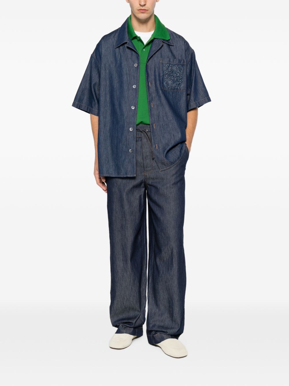 Loewe Men Anagram Denim Shirt