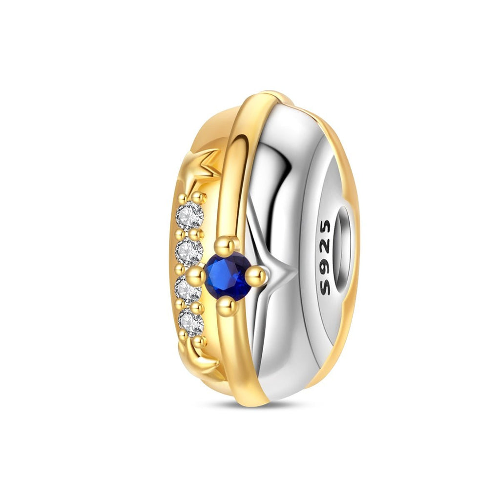 Golden Star & Sapphire Accent Clip Charm