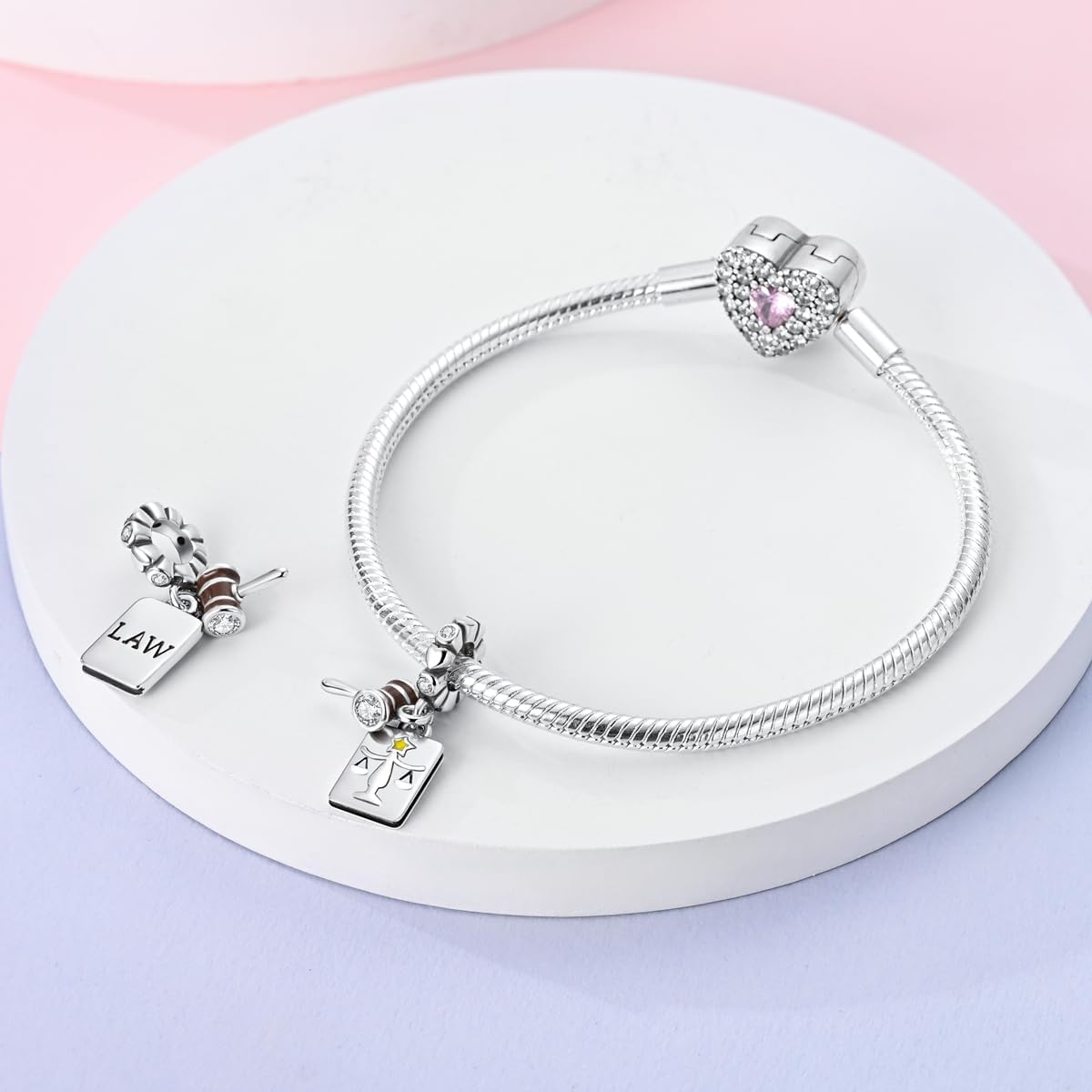 Hammer & Book of Justice Charm