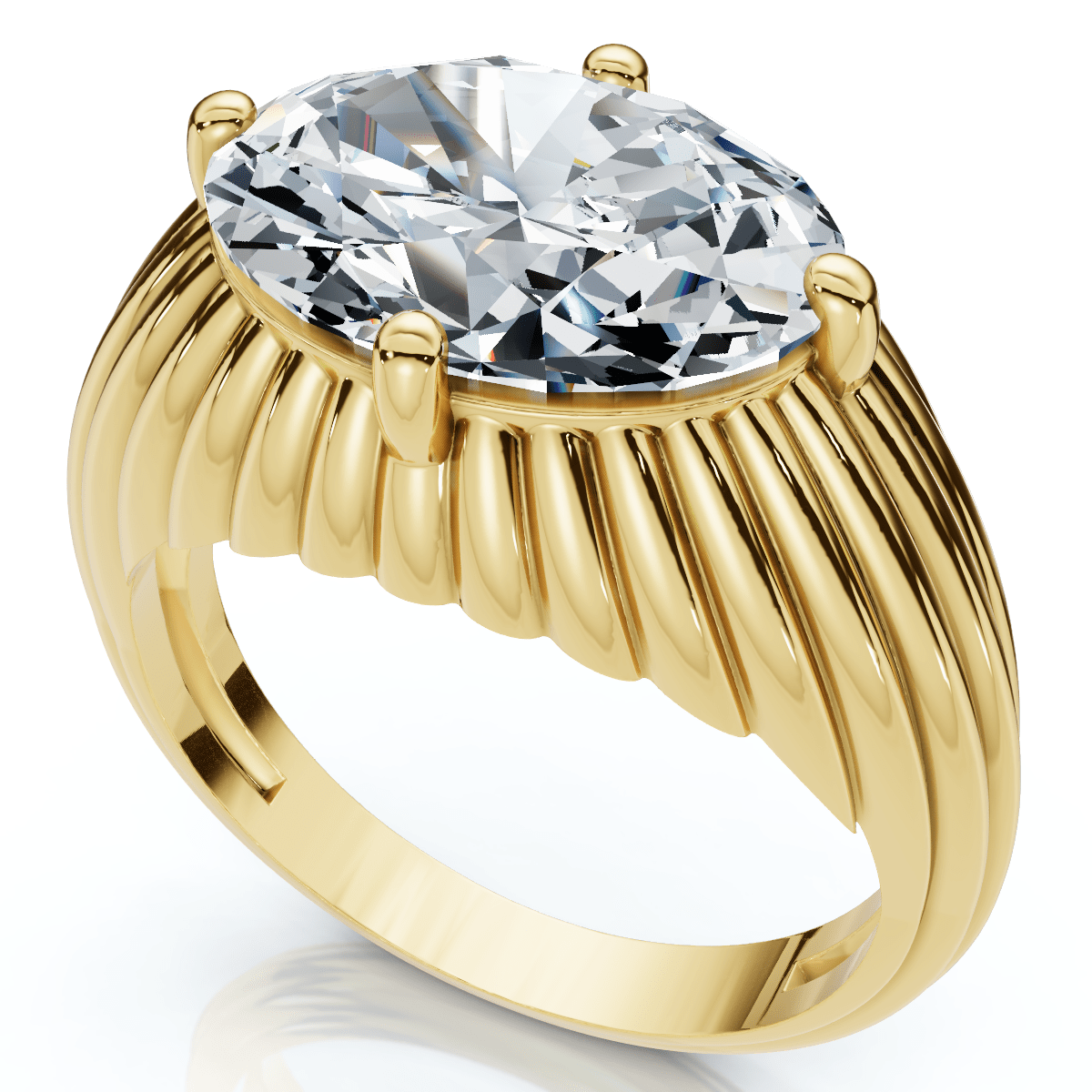Certified 3Ct Oval Diamond Pam East West Engagement Ring 14k Gold Lab Grown