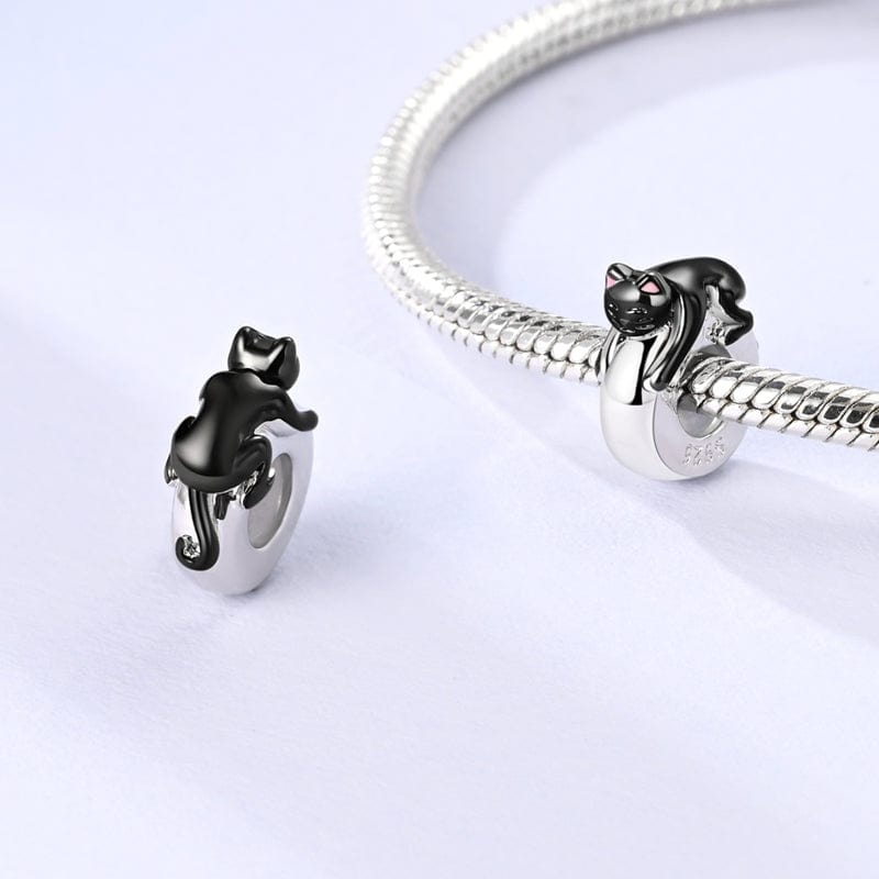 Lazy Black Cat Charm