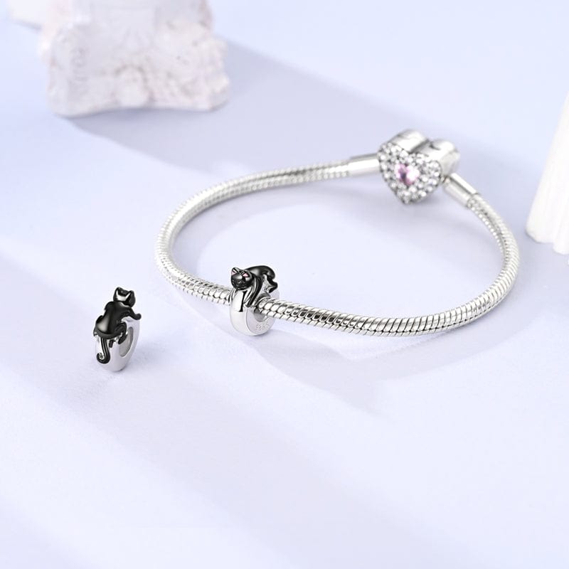 Lazy Black Cat Charm