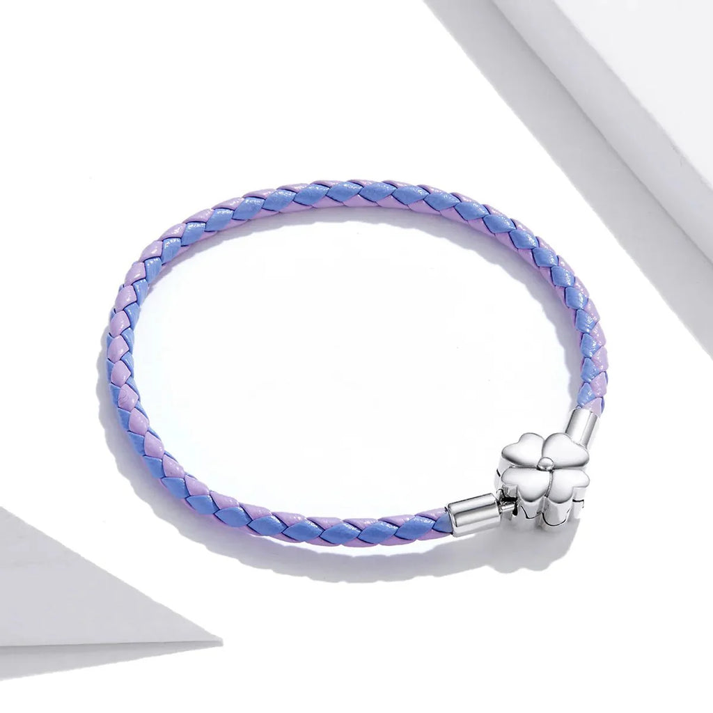 Lucky Clover Leather Charm Bracelet
