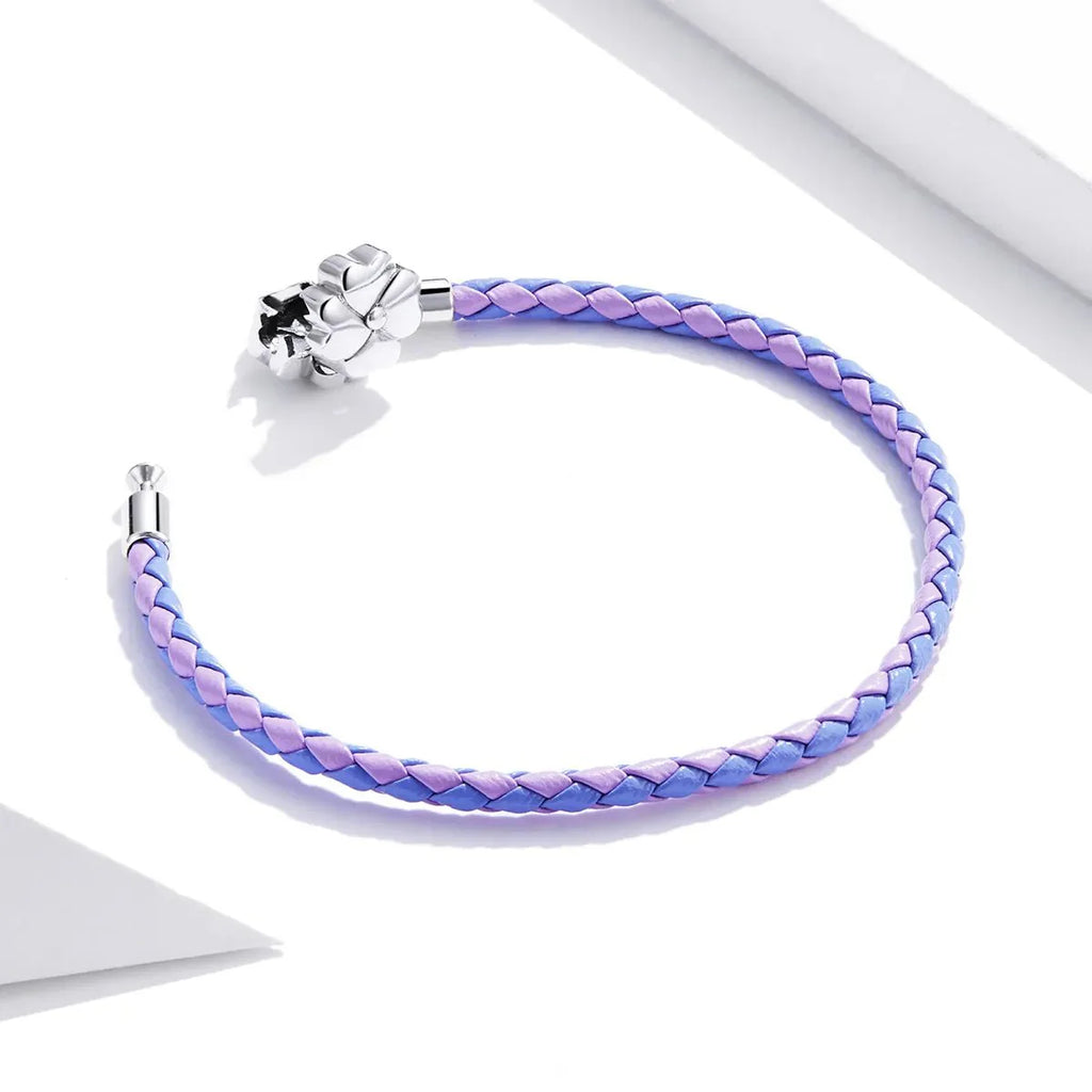 Lucky Clover Leather Charm Bracelet