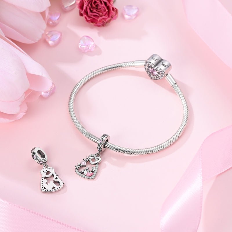 Mom Love Heart Dangle Charm