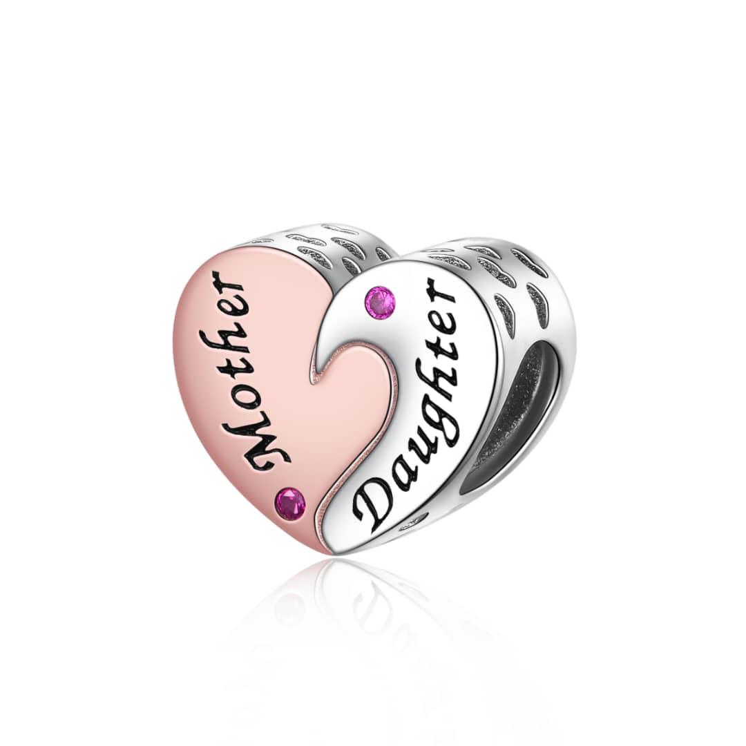 Mother & Daughter Yin Yang Heart Charm