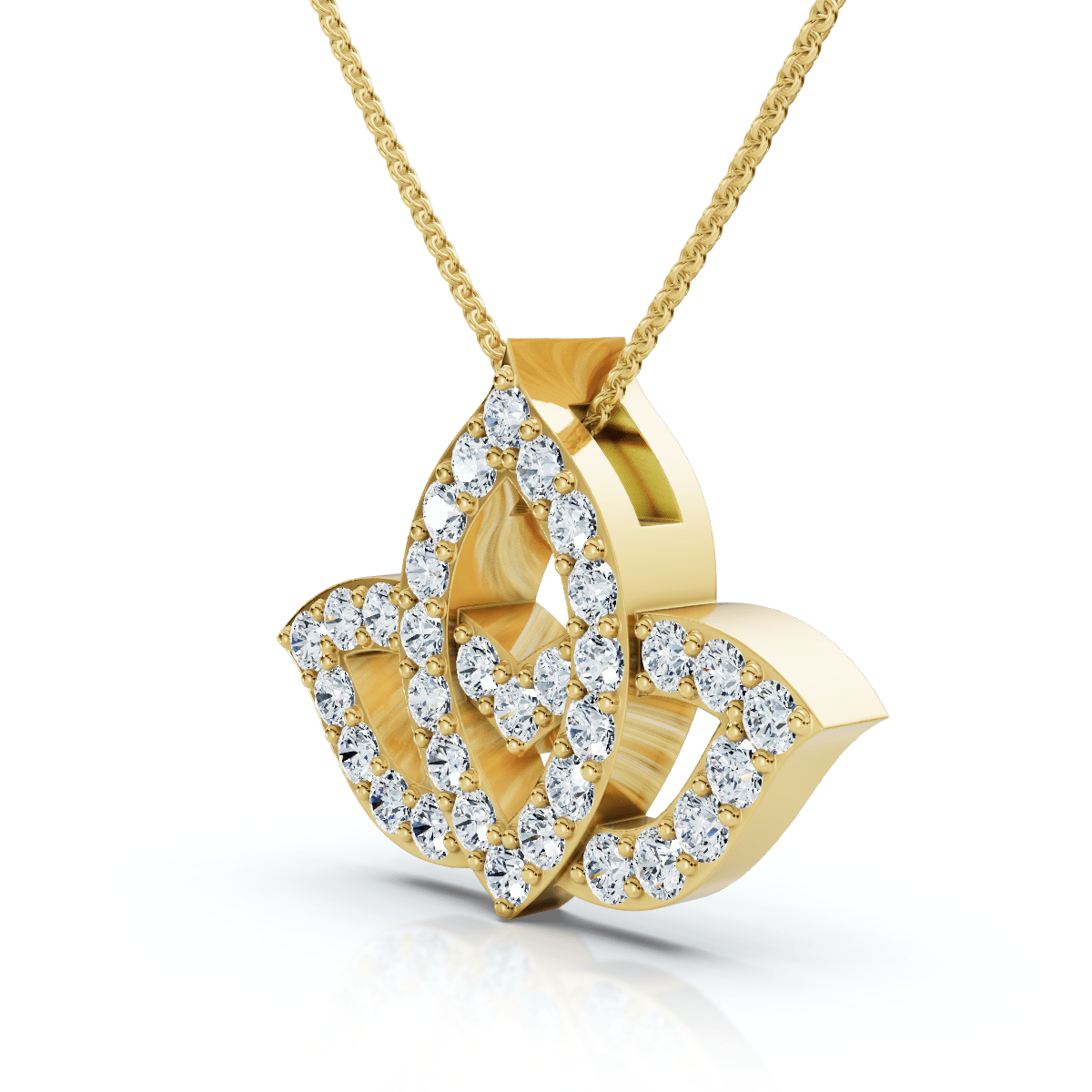 1Ct Beverly Diamond Halo Bezel Pendant 14k Gold 18" Necklace Lab Grown