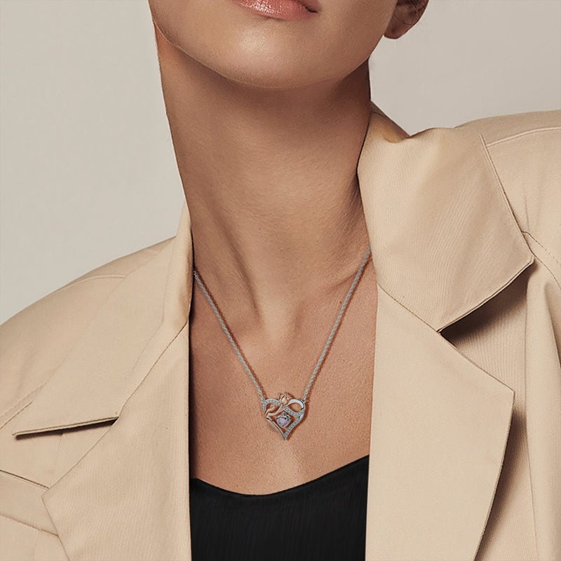 Rose & Heart Infinity Necklace