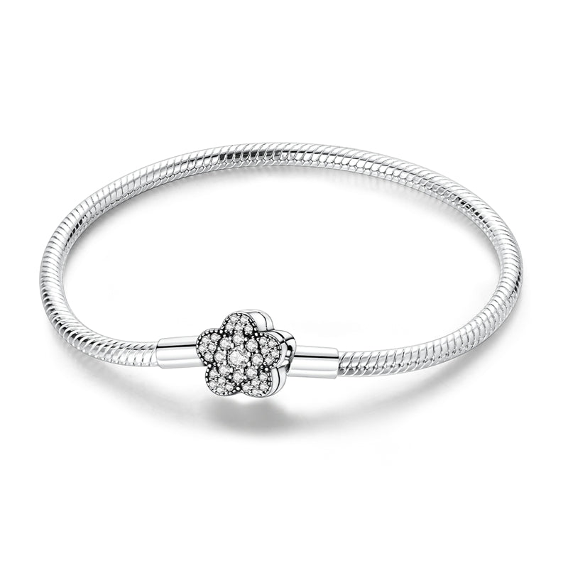 Sparkling Floral Charm Bracelet