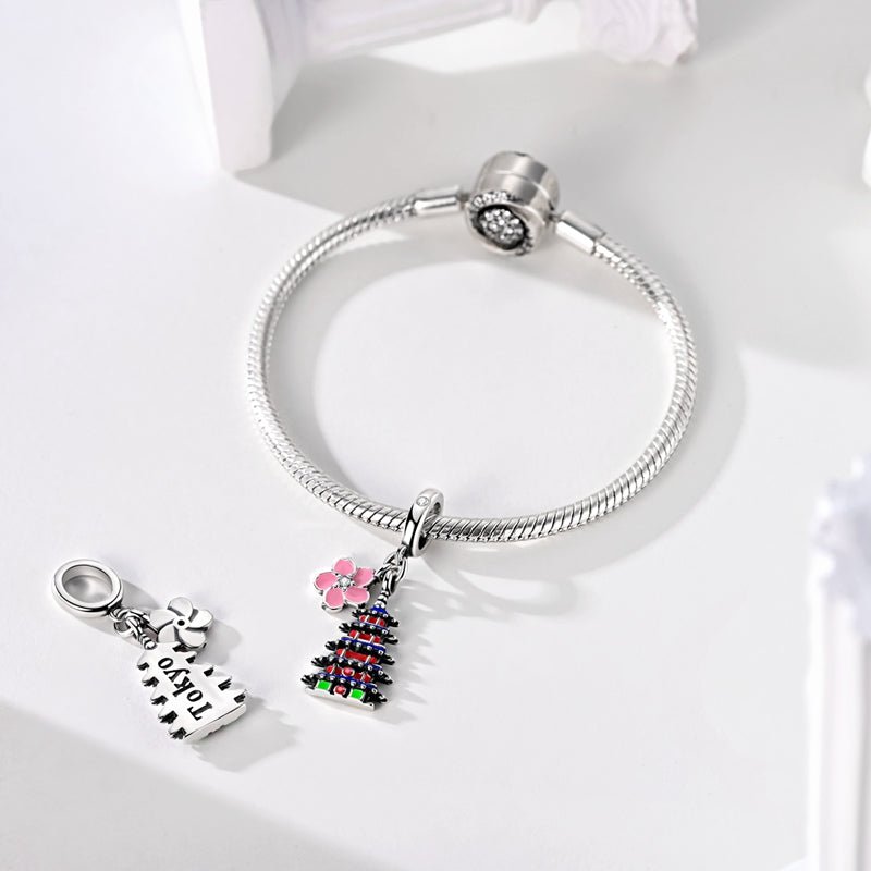 Tokyo Asakusa with Cherry Blossom Dangle Charm