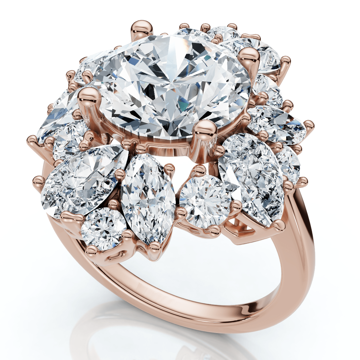 Certified 6.50Ct High Jewelry Diamond Ring 14k Gold Lab Grown