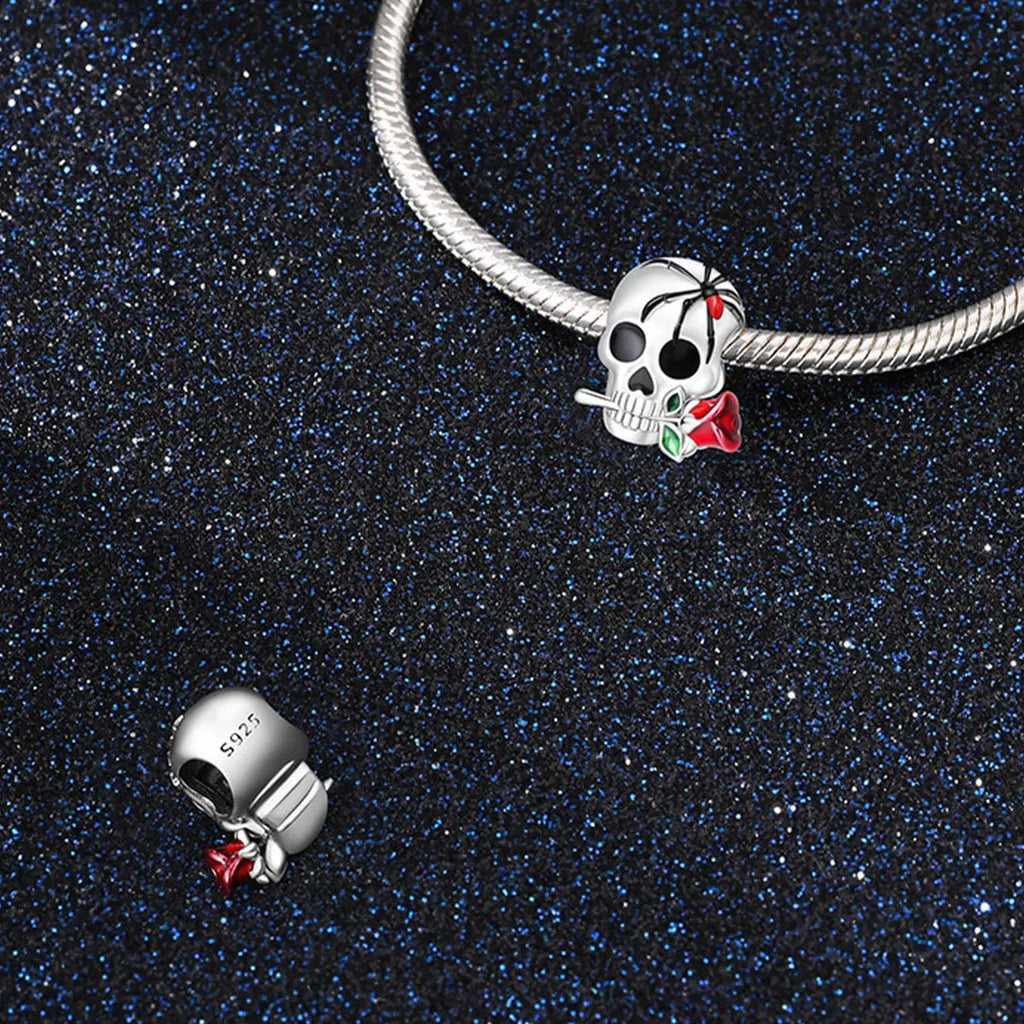 Venomous Rose Skull Charm