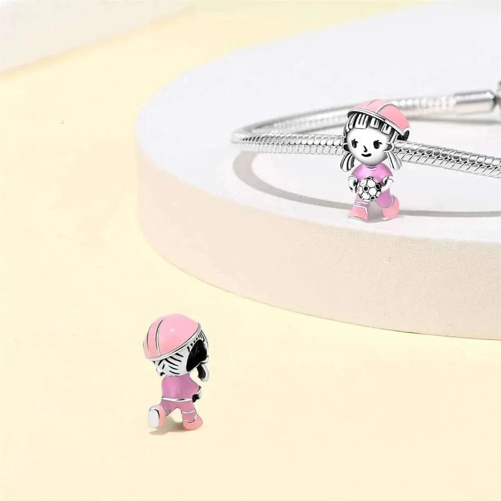 Woman Football Charm