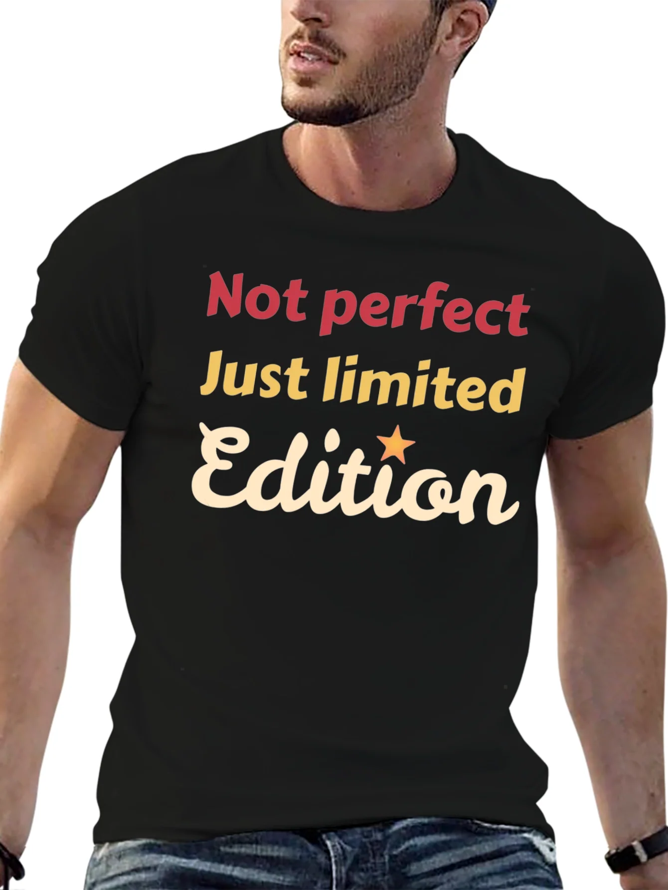 Not Perfect Just Limited Edition Black Graphic Tee