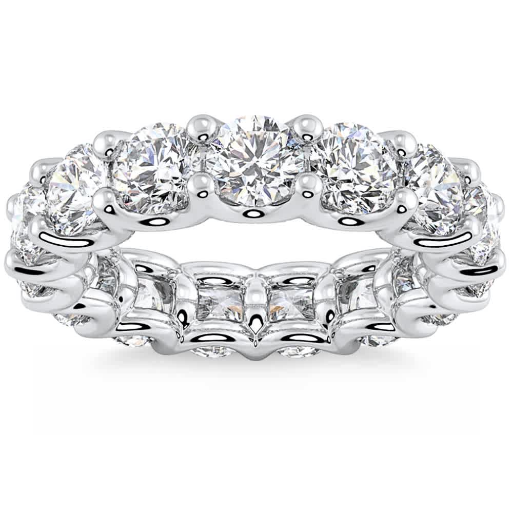5Ct Diamond Eternity Wedding Ring U Prong Anniversary Band 14k Gold Lab Grown